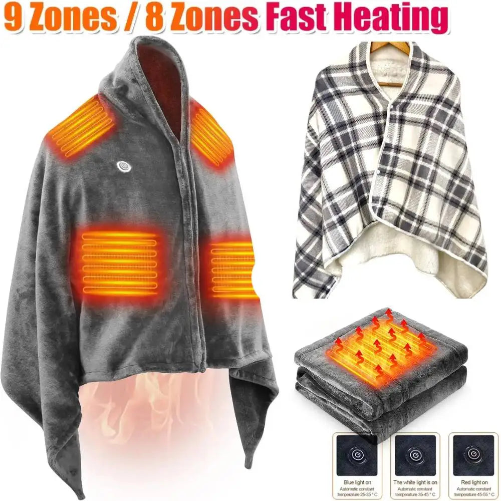 Manta poncho calefactable: modelos y niveles de calor